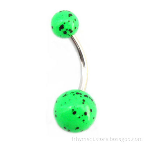 Acrylic splat style fluorescent ball design, navel belly rings